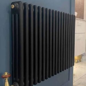 matt black colour traditional bathroom radiator