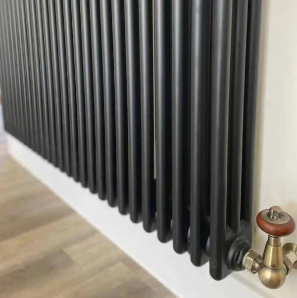 matt black colour traditional bathroom radiator uk